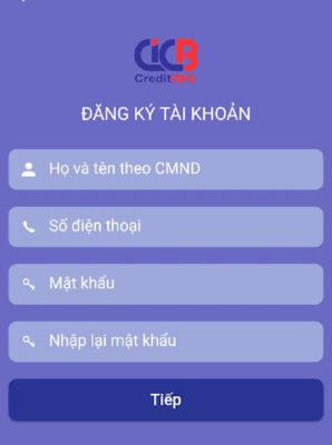 đăng ký ứng dụng CICB Creditinfo