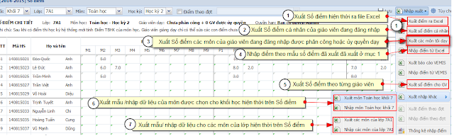 Nhập dữ liệu Kết quả học tập