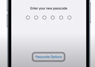 họn "Password option", để nhập passcode kết hợp giữa số và ký tự.