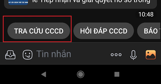 Cách tra cứu kết quả cấp căn cước công dân qua Zalo: