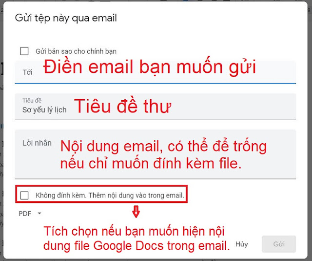 Gửi email đính kèm Google Docs trên Máy tính 1