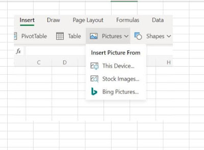 Cách thêm ảnh trong bảng tính Excel 1