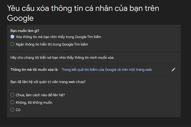 Cách xóa hình ảnh, thông tin trẻ em trên Google