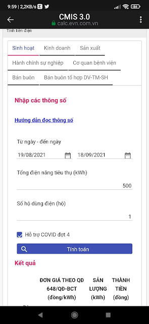 Cách tính số tiền điện hàng tháng qua Zalo 3