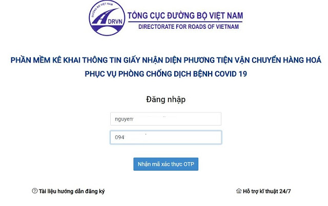 đăng ký để nhận mã QR code nhận diện phương tiện khi lưu thông hàng hóa