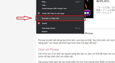 Hình ảnh các chuyển sang Picrew tiếng Việt