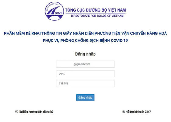 đăng ký để nhận mã QR code nhận diện phương tiện khi lưu thông hàng hóa h1