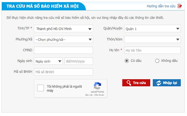 Tra cứu mã số BHXH