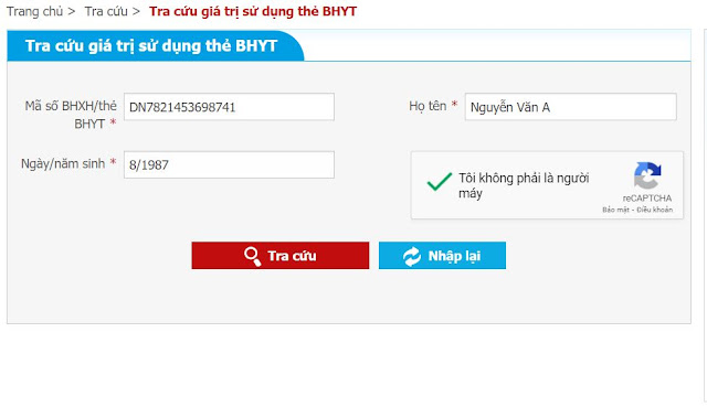 Tra cứu thông tin thời gian sử dụng thẻ bhyt qua website