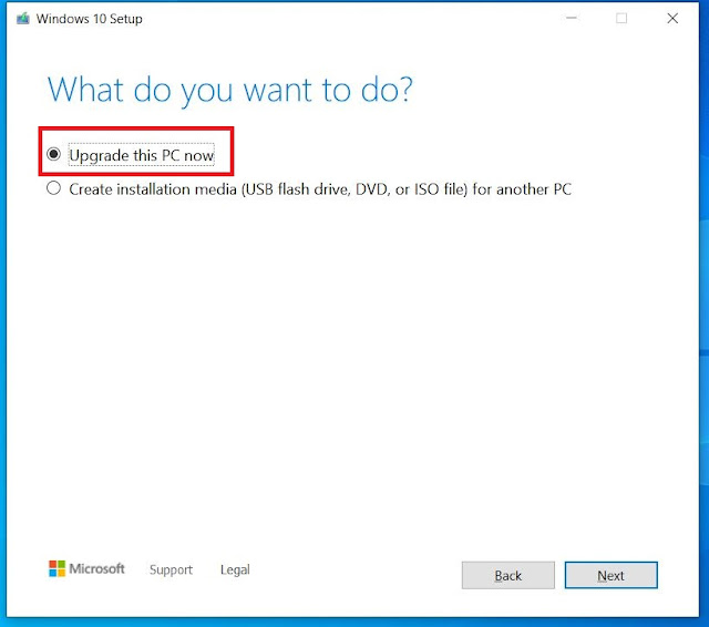 Chọn Upgrade this PC now để cài đặt Windows 10