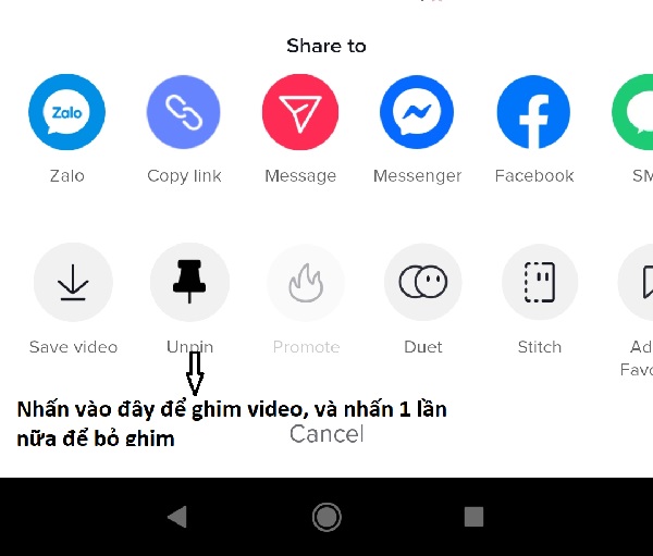 Cách ghim video lên đầu ở trang cá nhân Tik Tok h2